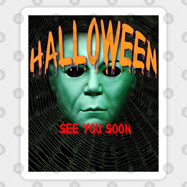 Halloween creepy Michael returns Sticker by alienartfx